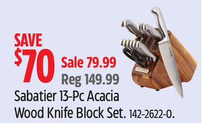 Sabatier 13-Pc Acacia Wood Knife Block Set