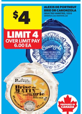 ALEXIS DE PORTNEUF BRIE OR CARONZOLA, 125 G