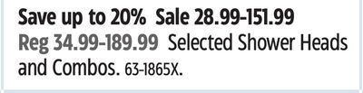 MOEN Selected Shower Heads and Combos