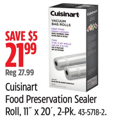 Cuisinart Food Preservation Sealer Roll, 11˝ x 20´, 2-Pk.