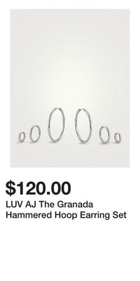 LUV AJ The Granada Hammered Hoop Earring Set