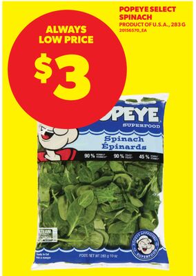 POPEYE SELECT SPINACH, 283 G