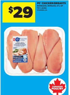 PC® CHICKEN BREASTS, 6'S, UP TO 1.26 KG
