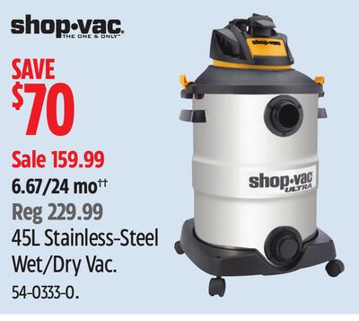 Shop-Vac® 45L Stainless-Steel Wet/Dry Vac