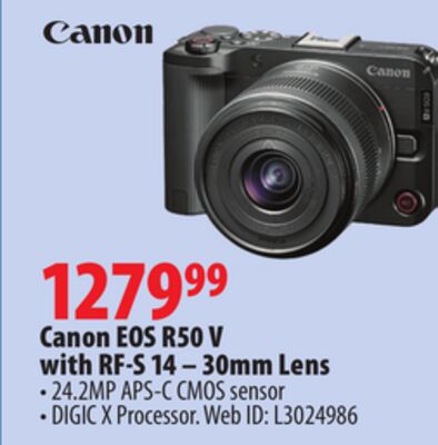 Canon EOS R50 V with RF-S 14 – 30mm Lens