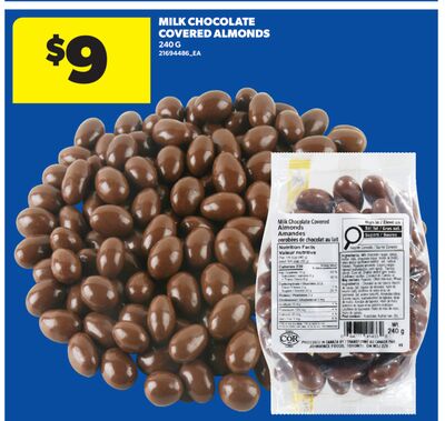 MILK CHOCOLATE COVERED ALMONDS, 240 G