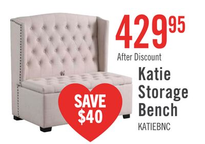Katie 45.75" Wingback Storage Bench - White