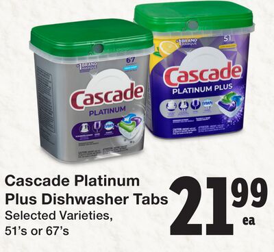 Cascade Platinum Plus Dishwasher Tabs