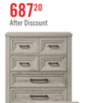 Lara Bedroom Chest of Drawers, 5-Drawer, 33.9"W x 50.5"H - Antique Grey