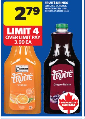 FRUITÉ DRINKS, 1.54 L