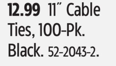 Certified 11˝ Cable Ties, 100-Pk