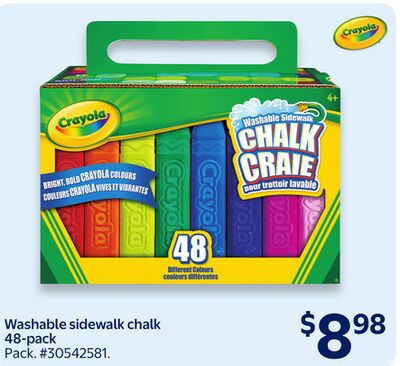 Washable sidewalk chalk 48-pack