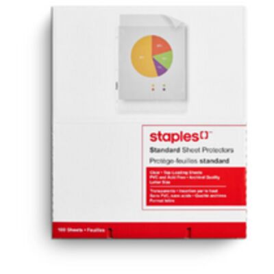 Staples Letter Size Clear Sheet Protectors - 100 Pack