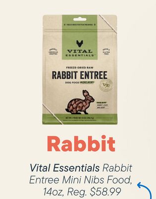 Vital Essentials Rabbit Entree Mini Nibs Food