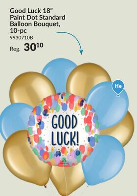 Good Luck 18" Paint Dot Standard Balloon Bouquet 10 - pc