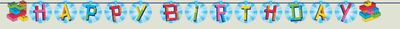 Block Bash Ribbon Banner, Hanging Decoration for Birthday/Party, 7-in x 7-in