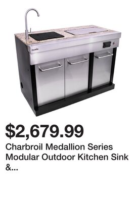 Charbroil Medallion Series Modular Outdoor Kitchen Sink & Entertainment Module