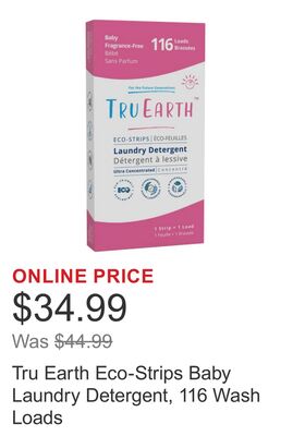Tru Earth Eco-Strips Baby Laundry Detergent, 116 Wash Loads