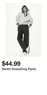 Denim Drawstring Pants