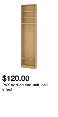 PAX Add-on end-unit, oak effect