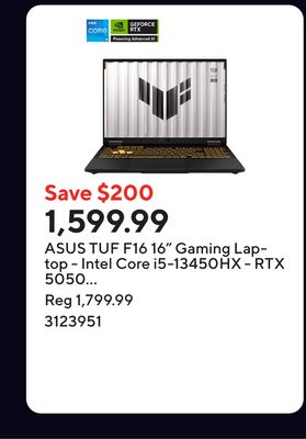 ASUS TUF F16 16" Gaming Laptop - Intel Core i5-13450HX - RTX 5050 GPU - 1 TB SSD - 16 GB RAM - Windows 11 Home - Jaeger Grey