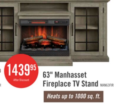 Manhasset 63" Electric Fireplace TV Stand with Storage for TVs up to 70" - Valley Pine