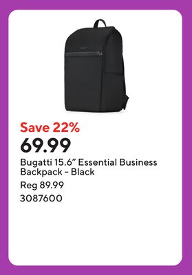 Bugatti 15.6" Essential Business Backpack - Black
