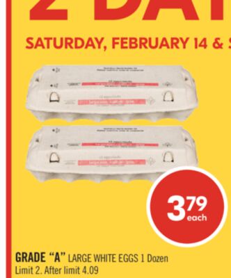 GRADE "A" LARGE WHITE EGGS 1 Dozen