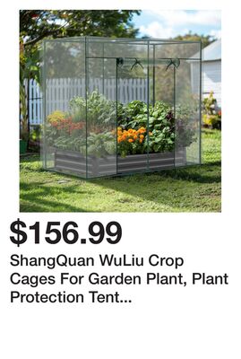 ShangQuan WuLiu Crop Cages For Garden Plant, Plant Protection Tent With Zippered Door, Raised Bed Cover With Frame