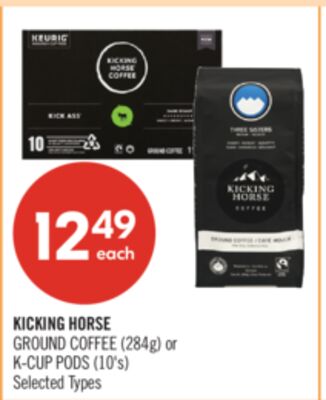 KICKING HORSE GROUND COFFEE (284g) or K-CUP PODS (10's)