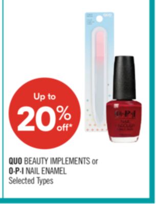 QUO BEAUTY IMPLEMENTS or O·P·I NAIL ENAMEL