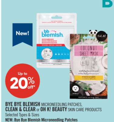BYE BYE BLEMISH MICRONEEDLING PATCHES, CLEAN & CLEAR or OH K! BEAUTY SKIN CARE PRODUCTS