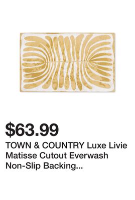 TOWN & COUNTRY Luxe Livie Matisse Cutout Everwash Non-Slip Backing Washable Multi-Use Kitchen Mat