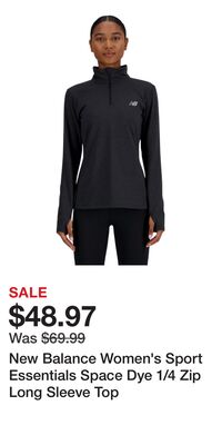 New Balance Women's Sport Essentials Space Dye 1/4 Zip Long Sleeve Top