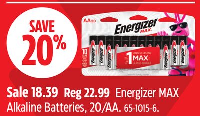 Energizer MAX Alkaline Batteries, 20/AA