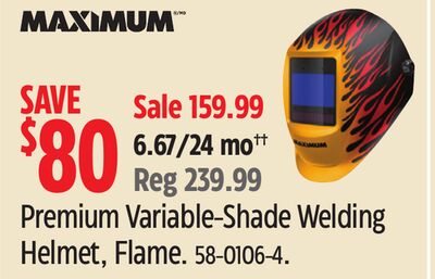 MAXIMUM Premium Variable-Shade Welding Helmet, Flame.