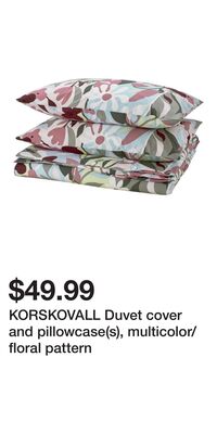 KORSKOVALL Duvet cover and pillowcase(s), multicolor/floral pattern