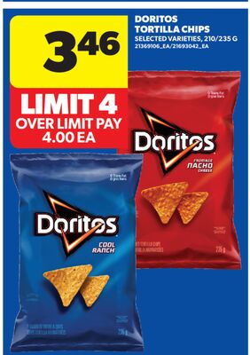 DORITOS TORTILLA CHIPS, 210/235 G
