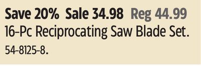 DEWALT 16-Pc Reciprocating Saw Blade Set