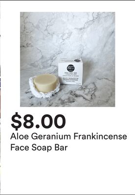 Aloe Geranium Frankincense Face Soap Bar
