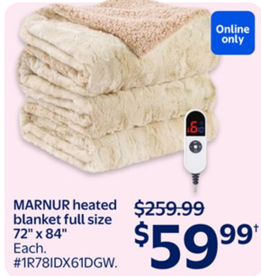 MARNUR heated blanket full size 72" x 84"