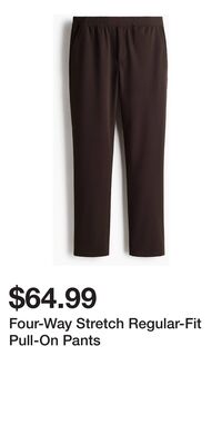 Four-Way Stretch Regular-Fit Pull-On Pants