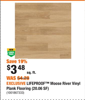 EXCLUSIVE LIFEPROOF™ Moose River Vinyl Plank Flooring (20.06 SF)