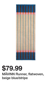 MÄVINN Runner, flatwoven, beige blue/stripe