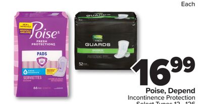 Poise, Depend Incontinence Protection
