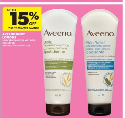 AVEENO BODY LOTIONS, 208-227 ML