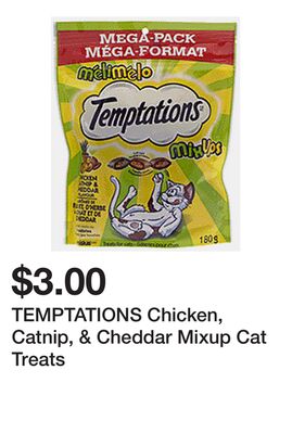 TEMPTATIONS Chicken, Catnip, & Cheddar Mixup Cat Treats