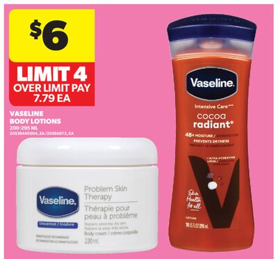 VASELINE BODY LOTIONS, 200-295 ML