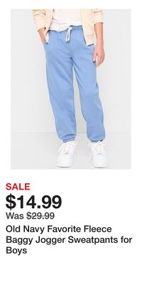 Old Navy Favorite Fleece Baggy Jogger Sweatpants for Boys