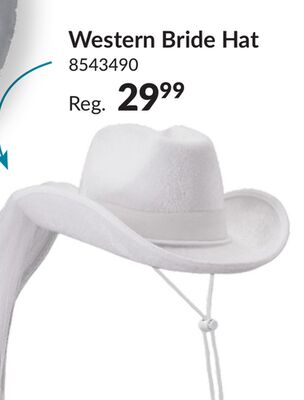 Western Bride Hat, White